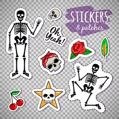 Muurstickers Skeleton stickers on transparent background © ssstocker
