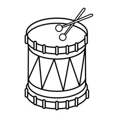 Drum with stick music instrument