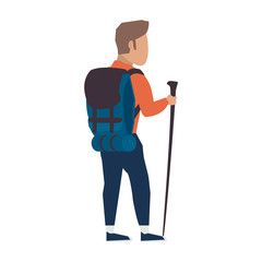 male tourist hiking icon image