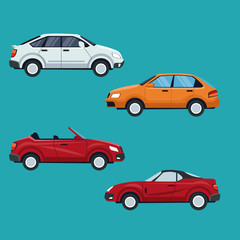 color background of set with modern car vehicle transport