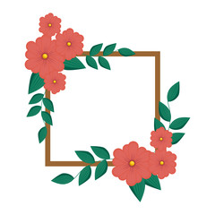 decorative frame with flowers icon