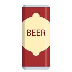 Beer can alcoholic beverage flat icon, vector sign, colorful pictogram isolated on white. Symbol, logo illustration. Flat style design