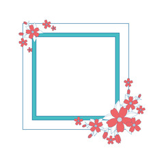decorative frame with flowers