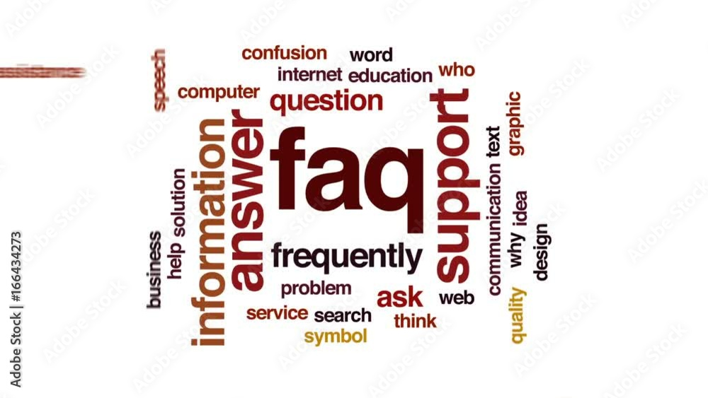Poster faq animated word cloud, text design animation.