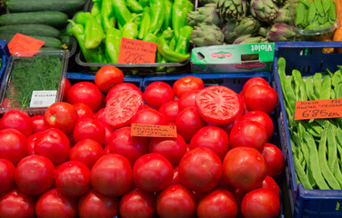 Red Ripe Tomatoes in Market
