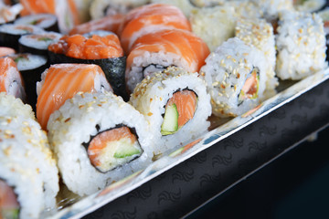 Delicious sushi rolls