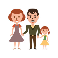 Obraz na płótnie Canvas Retro family cartoon