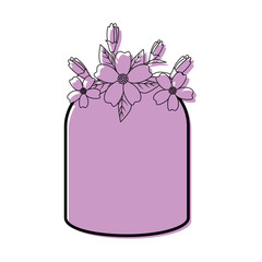 ornament bottle with decorative flowers icon