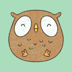 Cute Owl Cartoon. Vector Illustration.