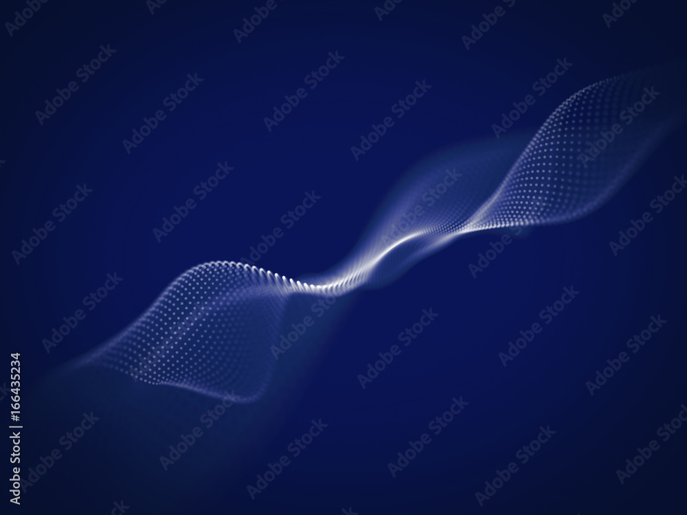 Wall mural abstract particles background blue.technology style. blur abstract background. big data.