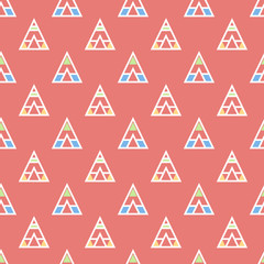Abstract geometric vector seamless pattern with wigwams © Svyatoslava_M