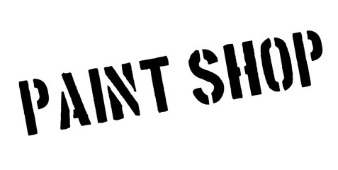 Paint Shop rubber stamp. Grunge design with dust scratches. Effects can be easily removed for a clean, crisp look. Color is easily changed.