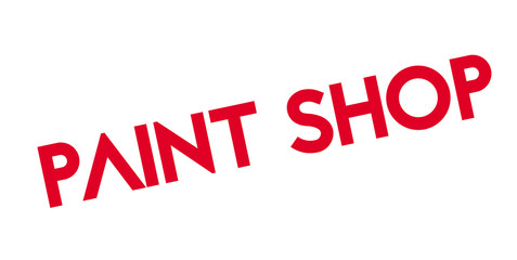 Paint Shop rubber stamp. Grunge design with dust scratches. Effects can be easily removed for a clean, crisp look. Color is easily changed.