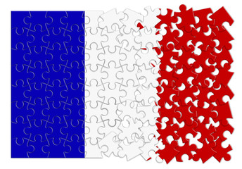 France Exit Europe - concept image in jigsaw puzzle shape