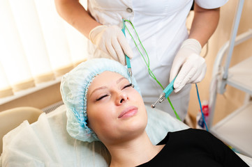 Cosmetology. Hardware treatment by microcurrents.