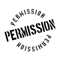 Permission rubber stamp. Grunge design with dust scratches. Effects can be easily removed for a clean, crisp look. Color is easily changed.