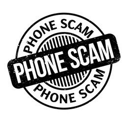 Phone Scam rubber stamp. Grunge design with dust scratches. Effects can be easily removed for a clean, crisp look. Color is easily changed.