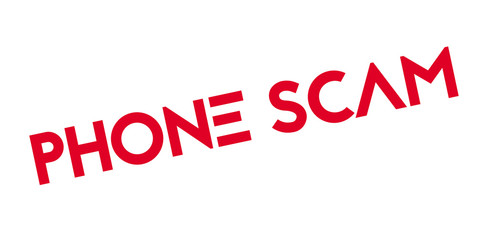Phone Scam rubber stamp. Grunge design with dust scratches. Effects can be easily removed for a clean, crisp look. Color is easily changed.