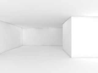 Fototapeta na wymiar Abstract white empty interior, open space design