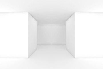 Abstract white empty modern interior, 3d corridor