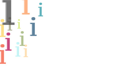 Hintergrund aus bunten i-Symbolen FAQ