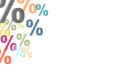 Hintergrund aus bunten Prozentzeichen Schlussverkauf