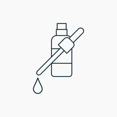 Nasal or eye drops outline icon isolated. Bottle with pipette and drop of liquid