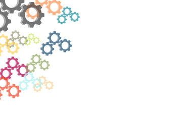 Hintergrund aus bunten Zahnrädern Teamwork