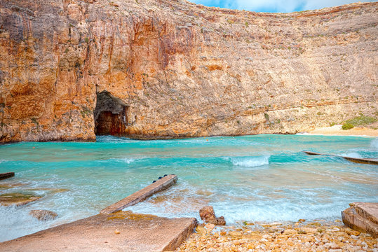 Inland Sea at Dwejra, Gozo, Malta, wide angle