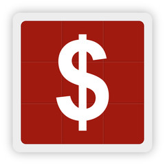 Red Icon Schaltfläche - Dollar Währung