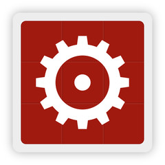 Red Icon Schaltfläche - Zahnrad Prozess