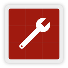 Red Icon Schaltfläche - Schraubenschlüssel Werkstatt