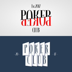 Set of casino, poker vector logo, emblem