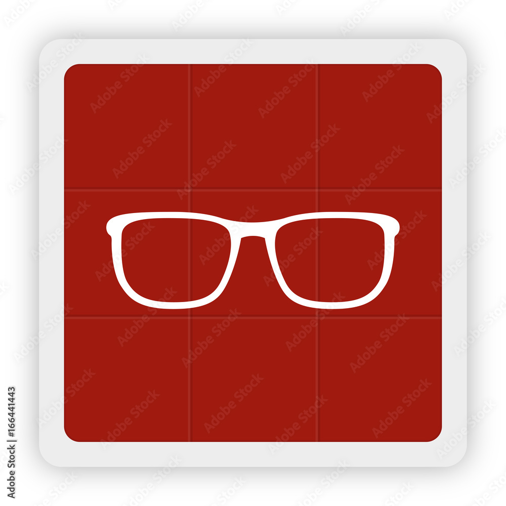 Sticker red icon schaltfläche - brille