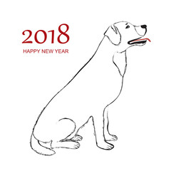 Happy New Year 2018 Dog