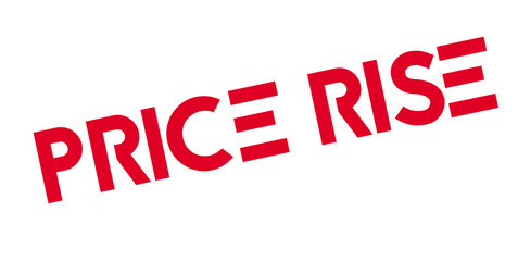 Price Rise rubber stamp. Grunge design with dust scratches. Effects can be easily removed for a clean, crisp look. Color is easily changed.
