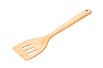 wooden ladle. Isolated on white background with clipping path