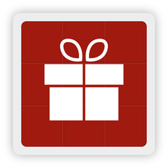 Red Icon Schaltfläche - Geschenk mit Schleife