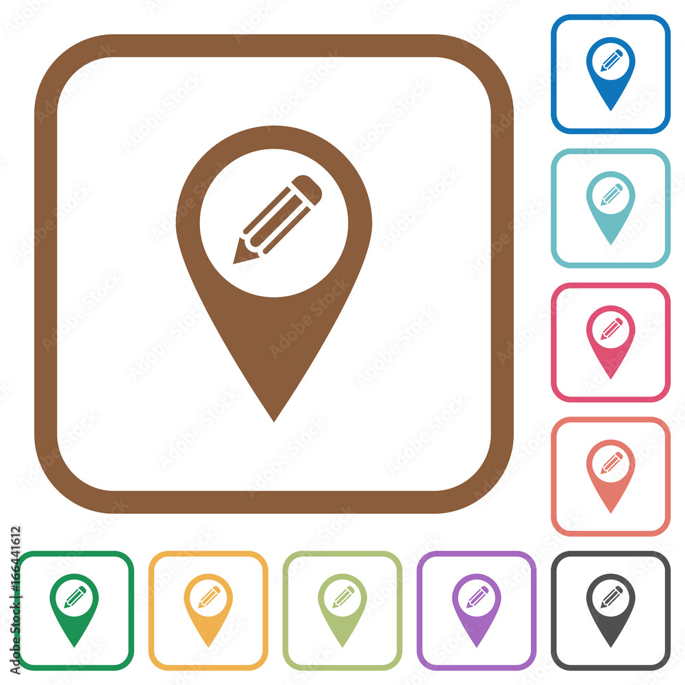 Poster edit gps map location simple icons