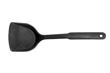 Black ladle. Isolated on white background with clipping path
