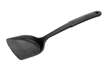 Black ladle. Isolated on white background with clipping path