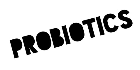Probiotics rubber stamp. Grunge design with dust scratches. Effects can be easily removed for a clean, crisp look. Color is easily changed.