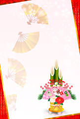 犬　年賀状　和紙　背景