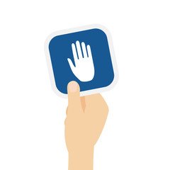 Hand hält Bierdeckel mit Hand