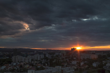 Zagreb skyline at sunrise