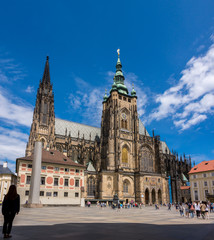 Fototapeta na wymiar Prague landmark - St. Vitus Cathedral in Hradcany, Prague, Bohemia, Czech Republic