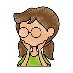 girl wearing glasses icon