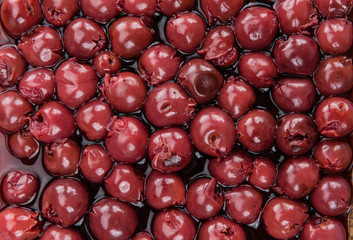 Portion of Canned Cherries , selective focus