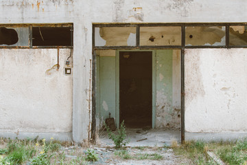 Abandoned building entrance. 