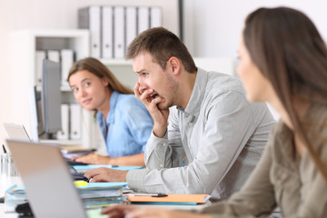 Fototapeta premium Scared employee after a big mistake on line